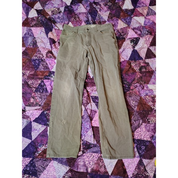 Carhartt Pants Mens 34x32 MOS Green Relaxed Fit Canvas Carpenter Workwear - Picture 1 of 6